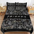 Friends Tv Show Duvet Cover Set Cartoon Print Bedding Set 3pcs for Kids