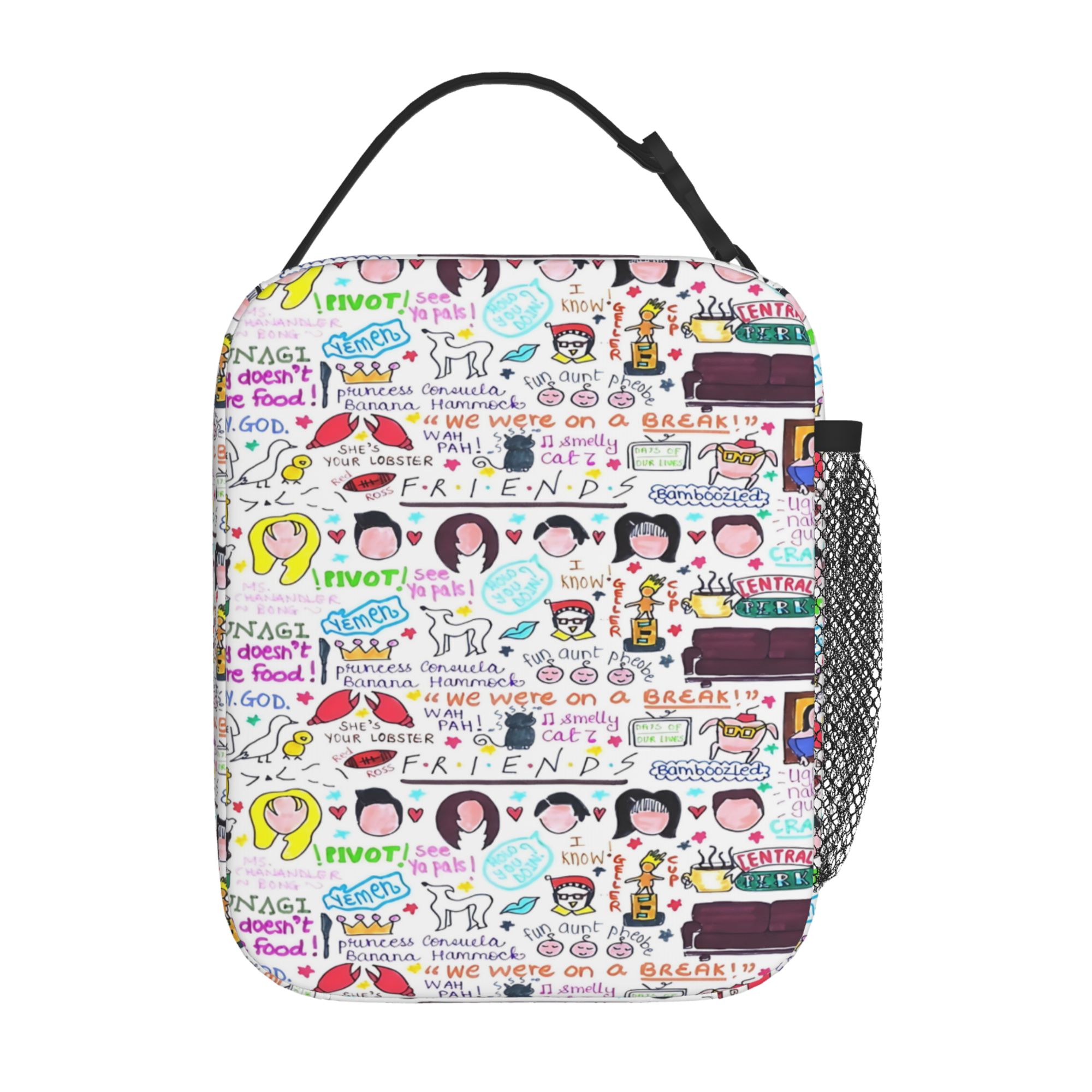 Fringoo Einhorn Lunch Box – Isolierte Lunchtasche Für Kinder, Mit Regenbogengurt, Einhorn-Himmel-Design