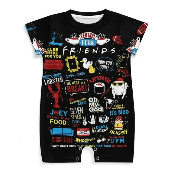 Friends Tv Show Newborn Baby Outfit Short Sleeve Romper Bodysuit Jumpsuit Summer Clothes