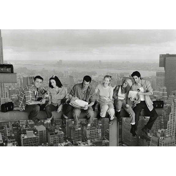 Friends - Tv Show Poster - Siting Above Manhattan UNFRAMED PAPER POSTER, Home Decor