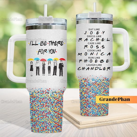 Friends Tv Show Tumbler, Chandler And Joey, Friends Tumbler 40oz, Gift For Bff, Central Perk, Best Friend Birthday Gifts