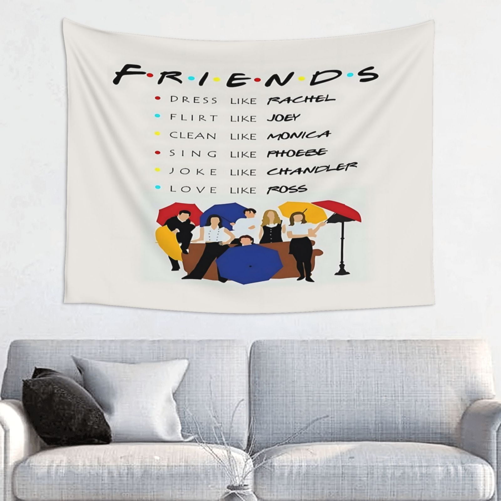 Friends Tv Show Wall Art Cartoon Tapestry Hanging In Bedroom Living Room Cafe Decor Dorm Gift For Kids Teens Adults Size 60x51in Walmart