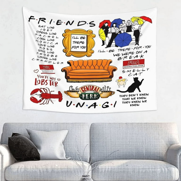 Friends Tv Show Wall Art Cartoon Tapestry Hanging In Bedroom Living Room Cafe Decor Dorm Gift For Kids Teens Adults Size 60x40in Walmart