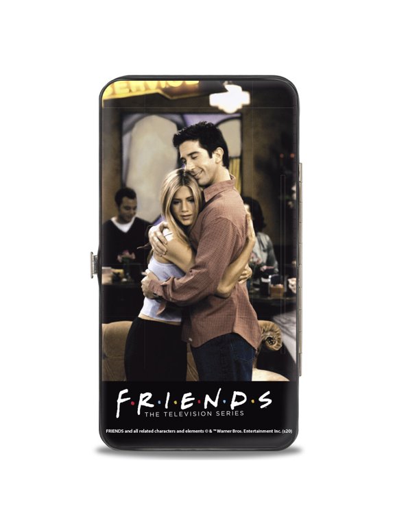 Friends Wallet, Hinged, Friends Joey Chandler Party Hat Pose and Rachel Ross Hug Pose, Vegan Leather