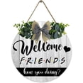 thumbnail image 1 of Friends Welcome Sign for Front Door,Friends TV Show Merchandise,Friends Decor,Friends TV Show Gifts,Friends Theme Wooden Sign Front Porch Decor 12×12 inch, 1 of 7