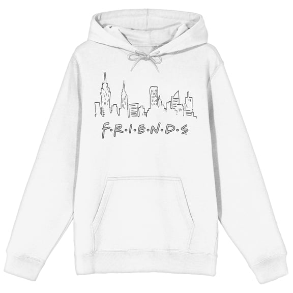 Friends White Long Sleeve Hoodie-S