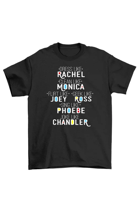 Friends White Print T-Shirt - Hilarious Repeated Design Of Rachel & Monica For Unisex S-5XL Hot Trending Shirt, Vintage Birthday Gift