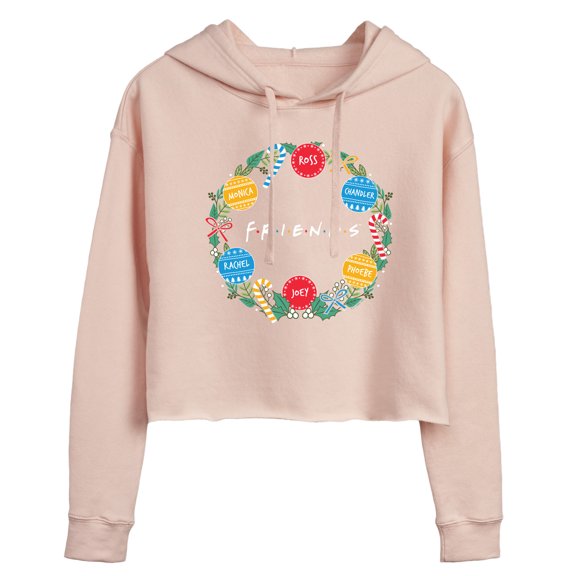 Friends - Wreath - Juniors Cropped Pullover Hoodie