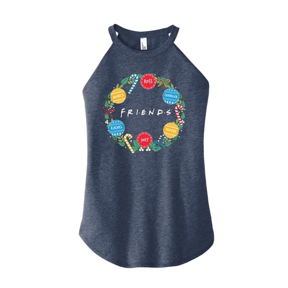 Friends - Wreath - Juniors High Neck Tank Top