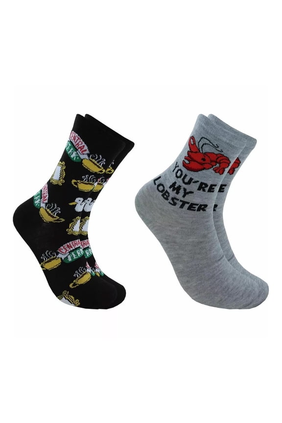Friends You're My Lobster Juniors/Womens 2 Pair Socks Size 4-10