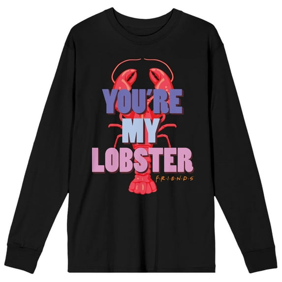 Friends You're My Lobster Men's Black Long Sleeve Shirt-XXL