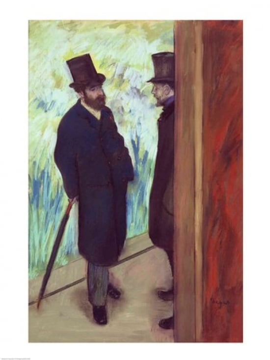 Friends at the Theatre Ludovic Halevy Canvas Art - Edgar Degas (18 x 24)