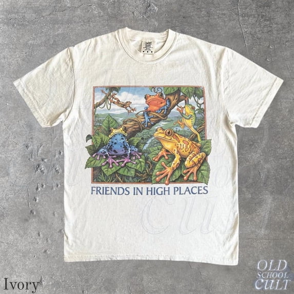 Friends in High Places Frog 90s Shirt, Colorful Tree Frog Graphic Tee ...