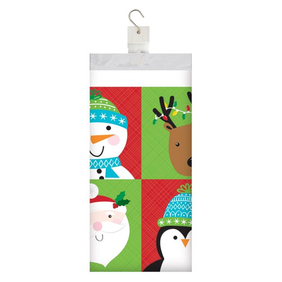 Friends of Santa Christmas Plastic Tablecover 54 x 102