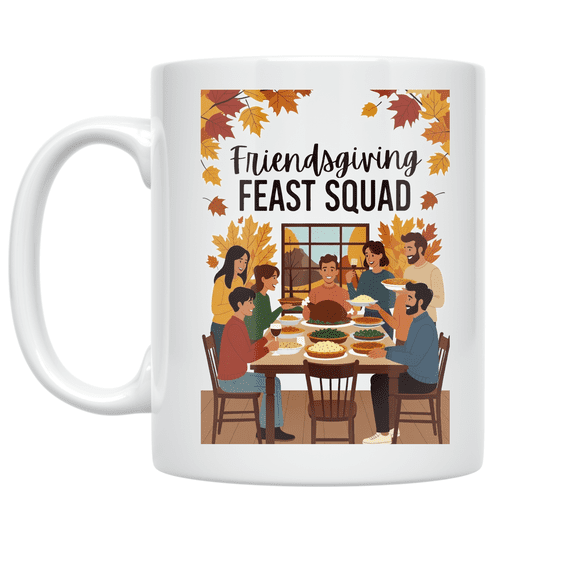 Friendsgiving Feast Squad Celebration - Friends Gathering Enthusiast - 11 oz Ceramic Coffee Mug