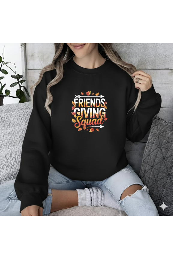 Friendsgiving Squad Funny Thanksgiving Family Matching Friendship Sweatshirt, up to size 5XL