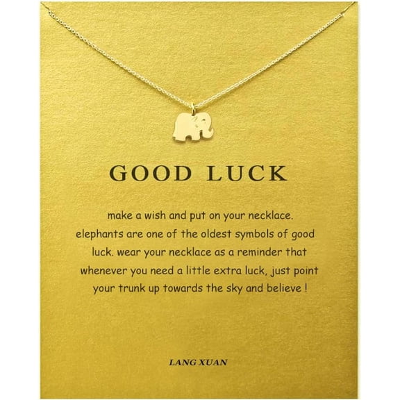 Friendship Anchor Compass Necklace Good Luck Elephant Pendant Chain Necklace With Message Card Gift Card[o2645]