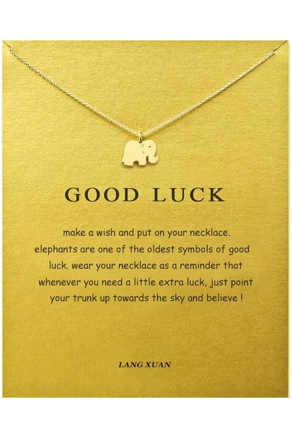 Friendship Anchor Compass Necklace Good Luck Elephant Pendant Chain Necklace With Message Card Gift Card[o2645]
