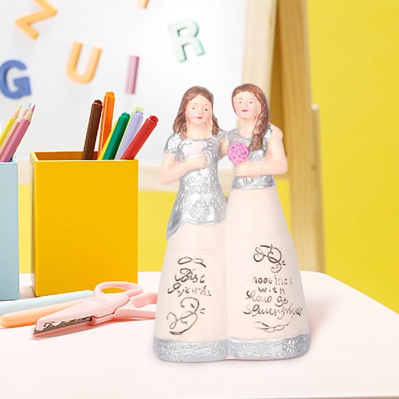 Friendship Angel Statue,Hand-Painted Resin Figurine with Floral Bouquet,Heartwarming Gift for Sisters Colleagues and Best Friends,Home Decor Keepsake