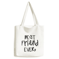thumbnail image 1 of Friendship Best Friend Ever Words Quotes Tote Canvas Bag Shopping Satchel Casual Handbag, 1 of 3