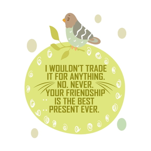 Friendship Is The Best Present Watercolor Friendship Quote Wall Design Wall Art Sticker Designs Vinyl Stickers For Home House Walls Rooms Windows Bedroom Decoration Size (12x12 inch)