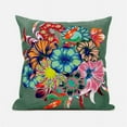 thumbnail image 1 of Friendship Bouquet Throw Pillow in Green Red Pink Blue 16x16, 1 of 1