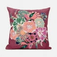 thumbnail image 1 of Friendship Bouquet Throw Pillow with Removable Cover in Purple Green Peach 20x20, 1 of 5