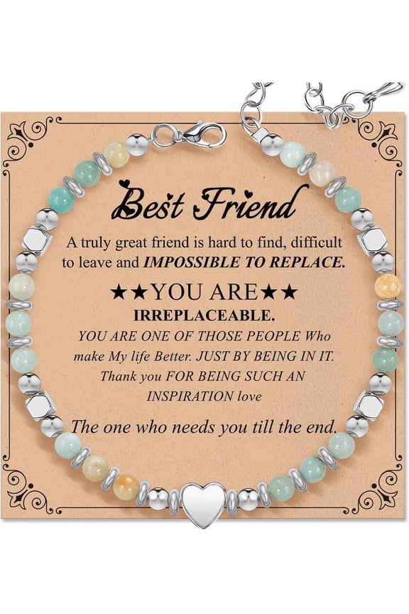Friendship Bracelet Gifts for Women - Inspirational Natural Stone Bracelet for Women - Birthday Christmas Day Graduation Gifts for Friend, Sister, Bestie, BFF