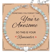 Friendship Bracelet Gifts for Women - Inspirational Natural Stone Bracelet for Women - Birthday Christmas Day Graduation Gifts for Friend, Sister, Bestie, BFF