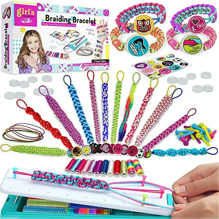 Friendship Bracelet Making Kit For Girls Birthday Gift,DIY Arts Crafts Luck  Rope Travel Activity Kit 
