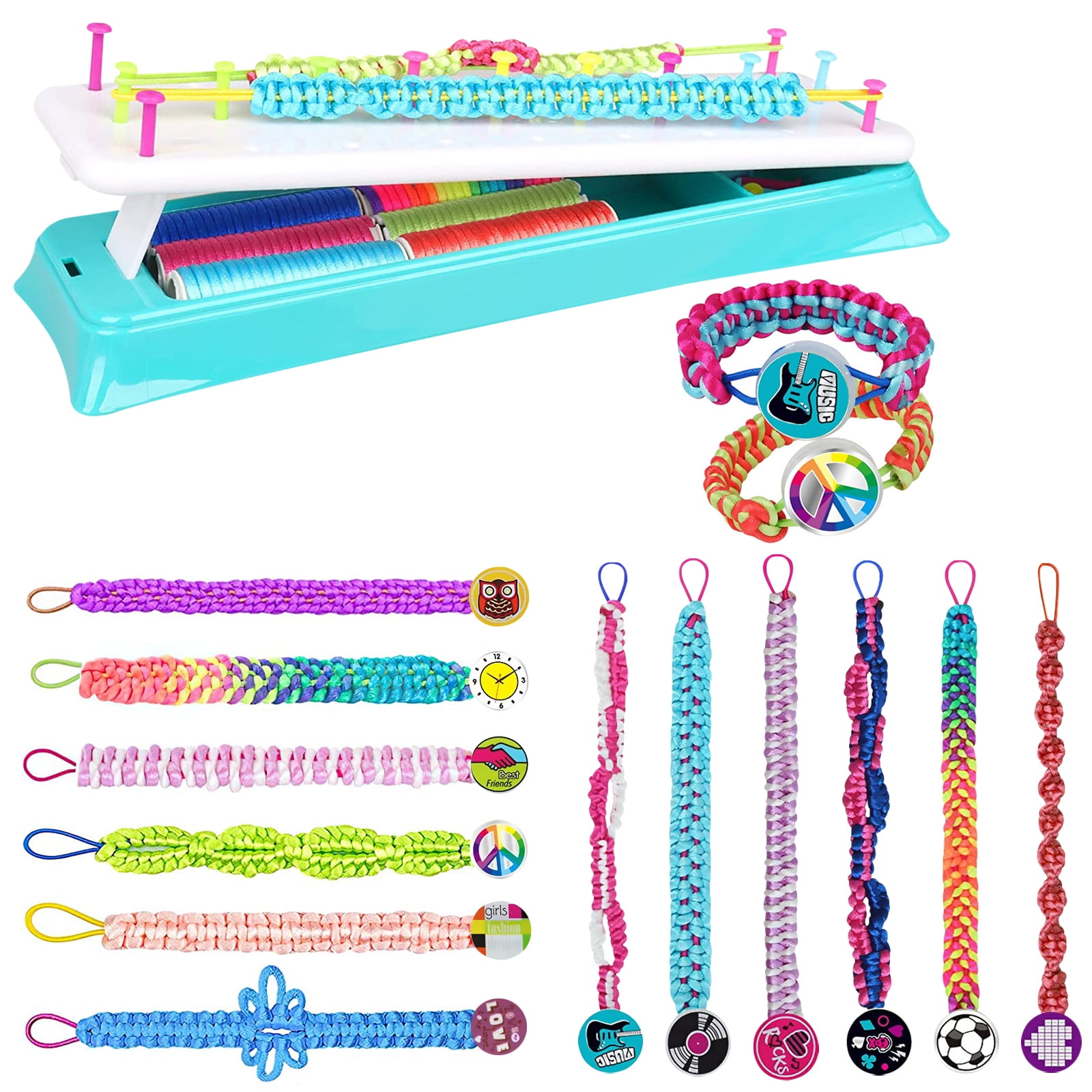 Friendship Bracelet Making Kit for Girls, DIY Kids Jewelry Making Kit Craft  Toys for 6 7 8 9 10 11 12 Years Girls, Travel Activity Set, for Teens Girl  