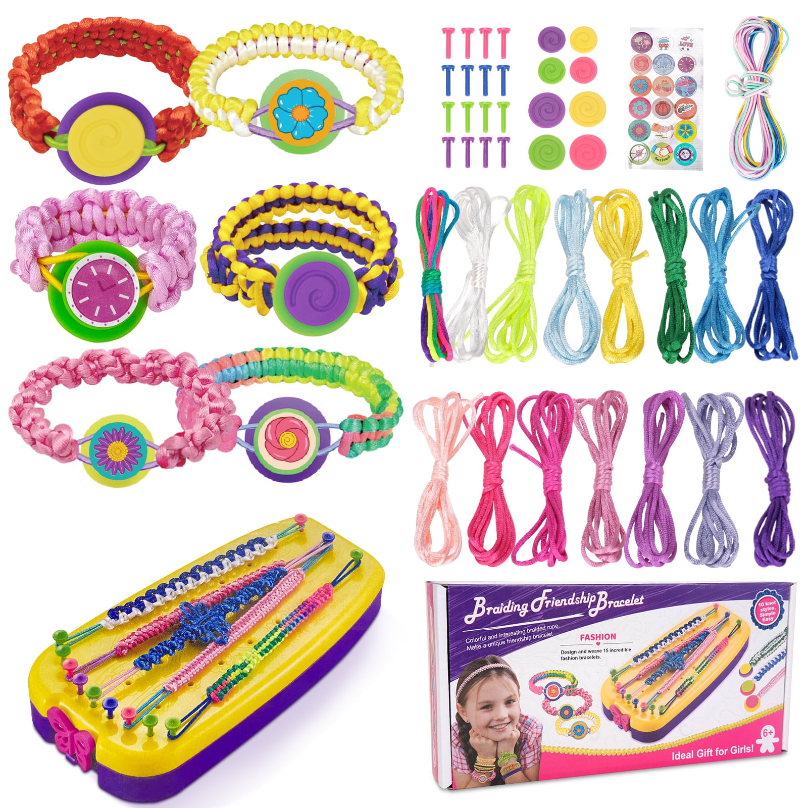 Friendship Bracelet Making Kit for Girls, Arts and Crafts for Kids Ages  8-12, DIY Jewelry Making Kit for 6 7 8 9 10 11 12 Years Old Girls, Birthday