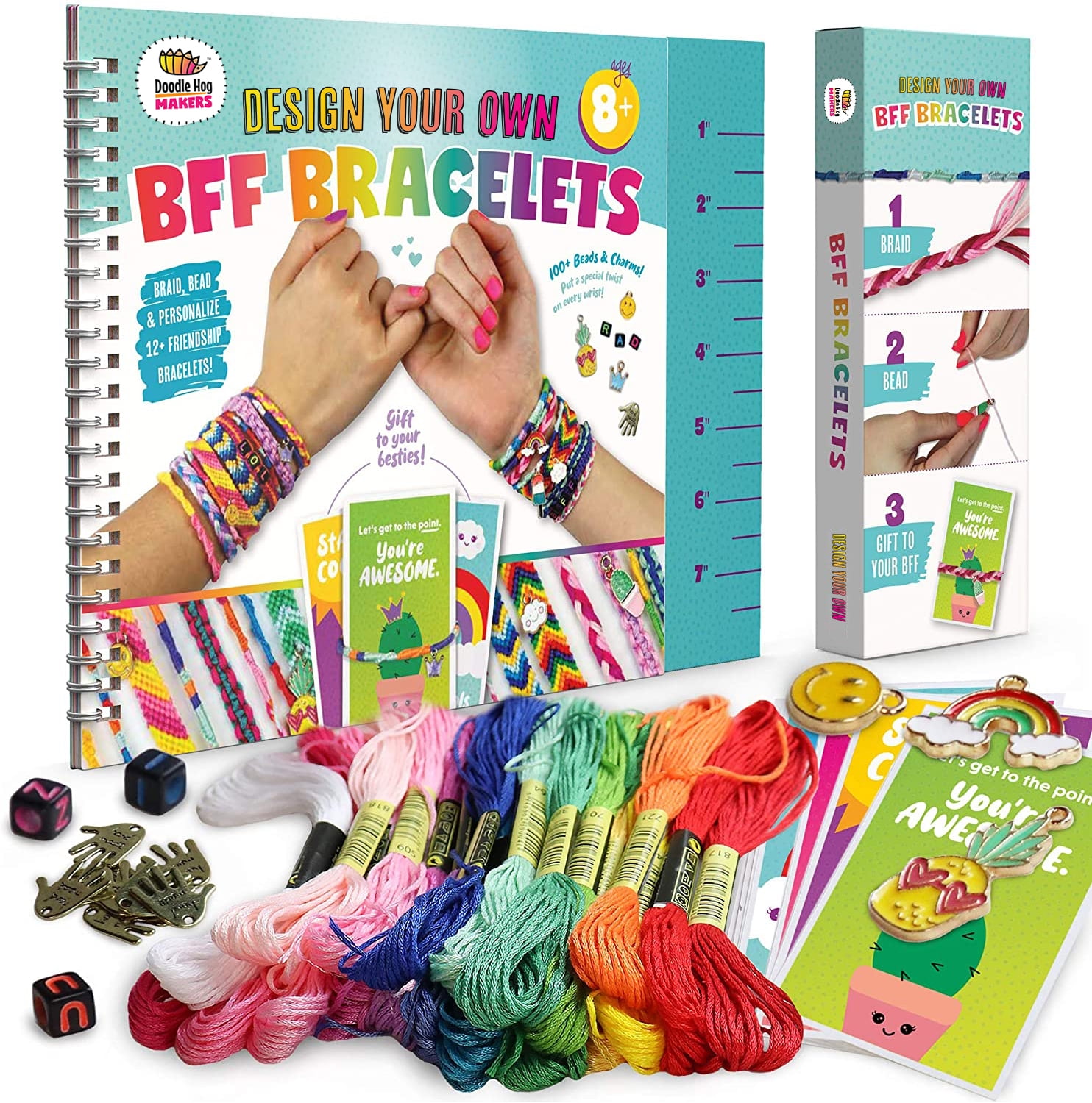 BUILPLAY Friendship Bracelet Making Kit for girls - Makes 15 Beads