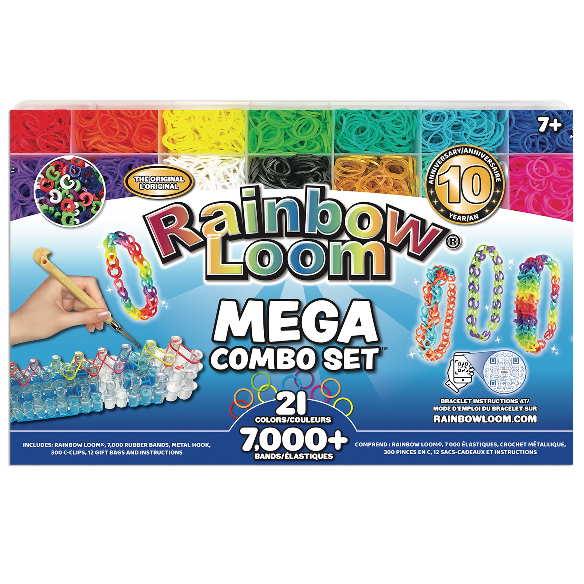 Amazon.com: Rainbow Loom® Combo Set, Features 4000+ Colorful Rubber Bands,  2 Step-by-Step Bracelet Instructions, Organizer Case, Great Gift for Kids  7+ to Promote Fine Motor Skills : Toys & Games