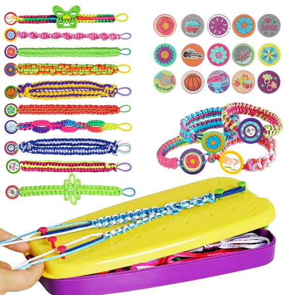 Friendship Bracelet Making Kit Toys, Ages 6 7 8 9 10 11 12 Year Old Girls Gifts Ideas, Birthday Present for Teen Girl, Crafts Jewelry String Maker Tool, Shoelace Bracelet Diy, Kids Travel Activity Set