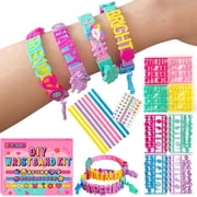 Friendship Bracelet Making Kit, Arts & Crafts for Girls Ages 5-12, DIY Kids Jewelry Craft Kit, Snap-On Design, Adjustable Strap, Personalized Name Bracelets, Sleepovers, Parties, Birthday Gifts