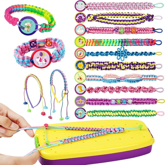 Friendship Bracelet Making Kit for Girls - Makes 15 Beads Jewelry Art Crafts Toys for Kids 6-12 Years Old & Teen Girls