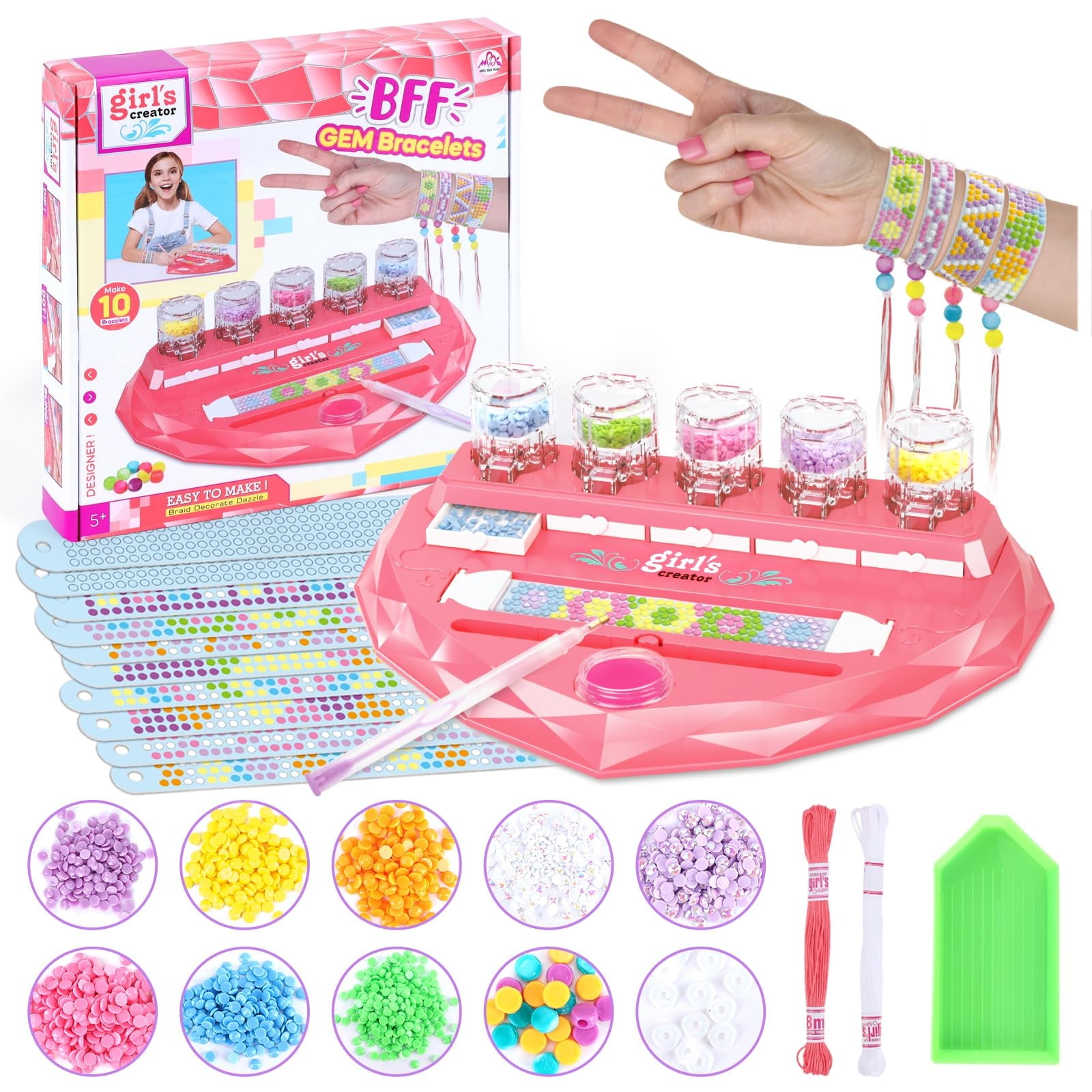 Friendship Bracelet Making Kits for Girl Toys Age 6 7 8 9 10 Girls Gifts Kids Presents for 6-12 Year Old Girls Arts and Craft Kits for Kids Age 6-12 Birthday Gift for 6 7 8 9 10 11 Year Old Girls