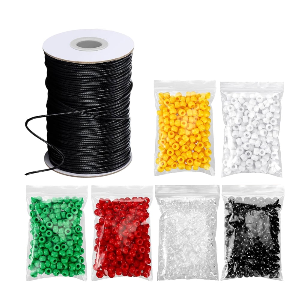 Friendship Bracelet Making Set Including 6 Color Round Beads with 100yards Bracelet String, for Bracelets Jewelry Making