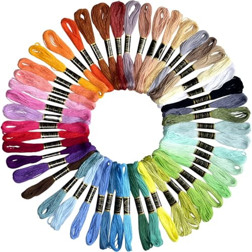 Friendship Bracelet String 50 Colors Embroidery Floss Cross Stitch Embroidery Thread Cotton Floss Bracelet Yarn,Craft Floss