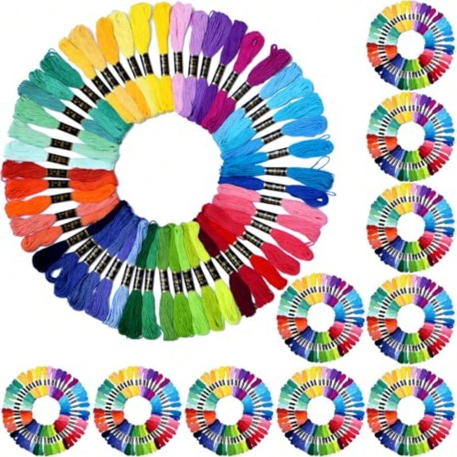 Friendship Bracelet String 500 Skeins Rainbow Color Embroidery Floss Cross  Embroidery Thread Cotton Floss Bracelet Yarn Craft Floss Classic Color 50skeins x10 Pack
