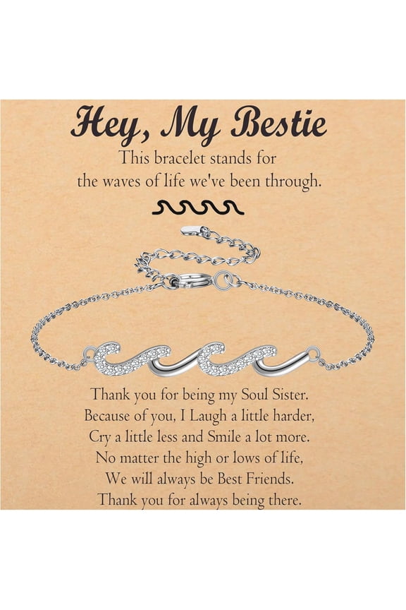 Friendship Bracelets Birthday Gifts for Women Best Friend Sister Gifts Wave Bracelet for Women For Birthday, Christmas, New Year