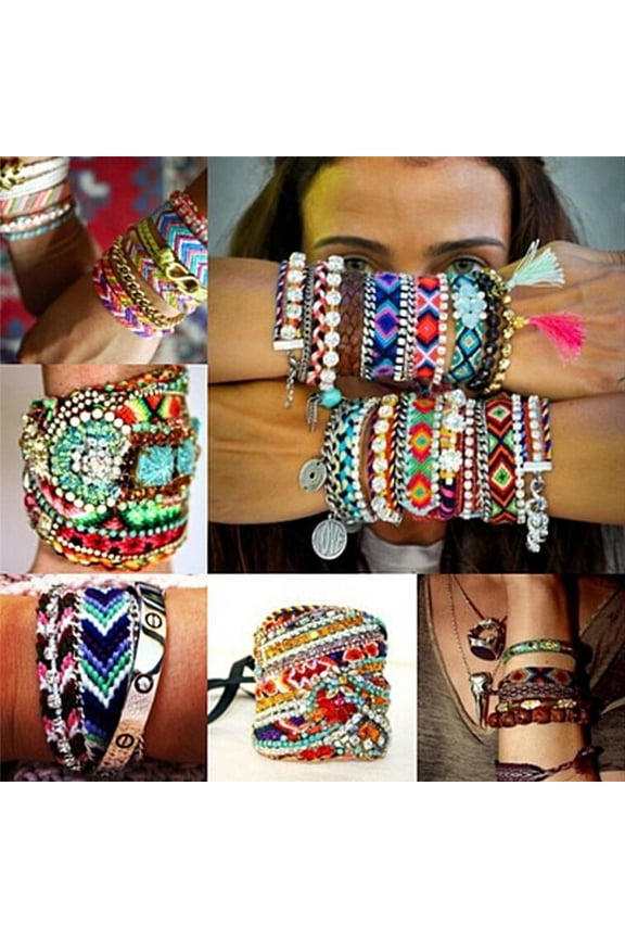 Friendship Bracelets Handmade Woven RopesStrings Hippy Embroidery Bracelet v WA