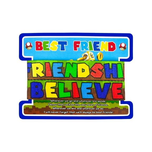 Friendship Bracelets Set, Mario Birthday Gifts for Fridens, Matching Mario Bracelet for Best Friend Bestie Daughter Son Grandson.