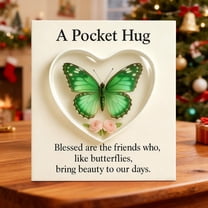 Friendship Butterfly Souvenir Pocket Hug - Cute Butterfly Themed Keepsake, Portable Pocket Hug Token, Meaningful Friendship Gift for Friends and Family to Convey Care, 2.17*3.15in, C