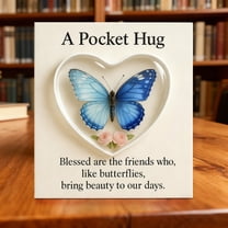 Friendship Butterfly ouvenir Pocket Hug - Cute Handheld Friendship Keepsake, entimental Gift for Friends, Portable Hug ouvenir with Butterfly Design, 3.15*2.17in, B
