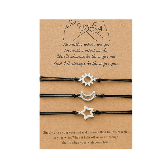 Friendship Card Bracelets Long Distance Relationship Wrist Bands Promise Party Birthday Gift for Best