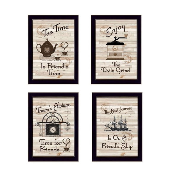 TrendyDecor4U Friendship Collection 4-Pc Vignette By Millwork Wall Art V423-712