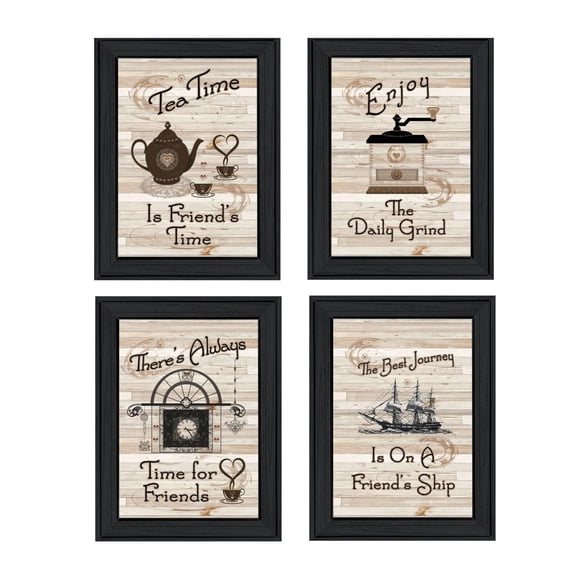 TrendyDecor4U Friendship Collection 4-Pc Vignette By Millwork Wall Art V423-405