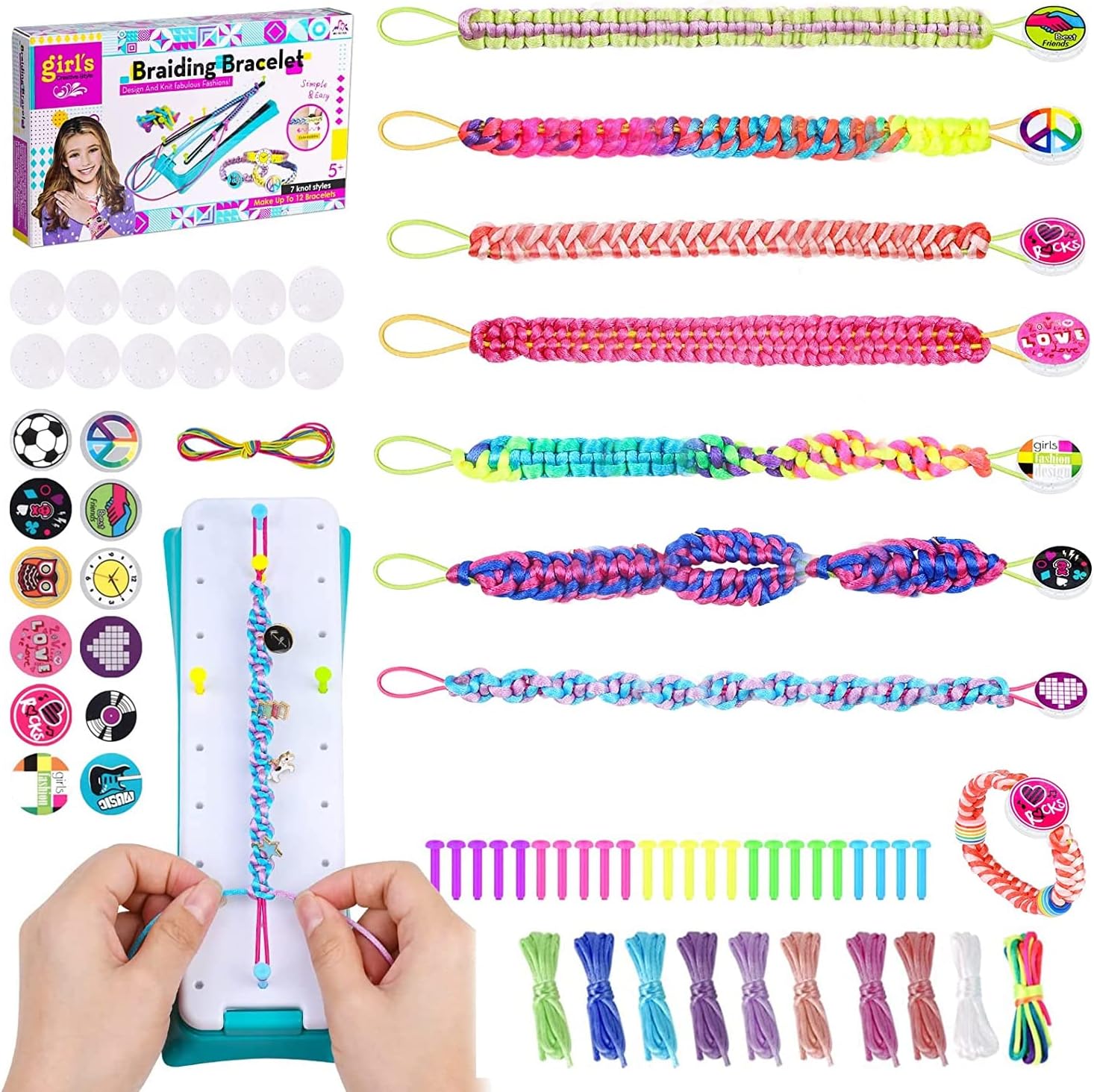 Friendship DIY Bracelet Making Kit, Suitable for Girls Aged 8 9 10 11